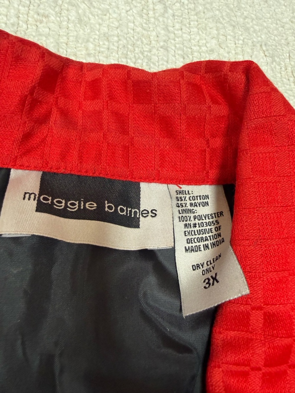 Maggie Barnes Embroidered Red Women's Jacket blazer size 3X - Picture 7 of 9